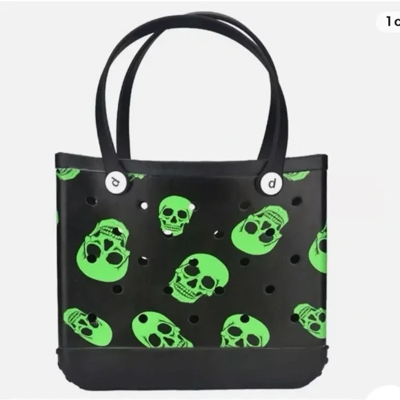 Bogg Style Eva Beach Bag Tote Waterproof Washable Skeletons - Picture 1 of 7